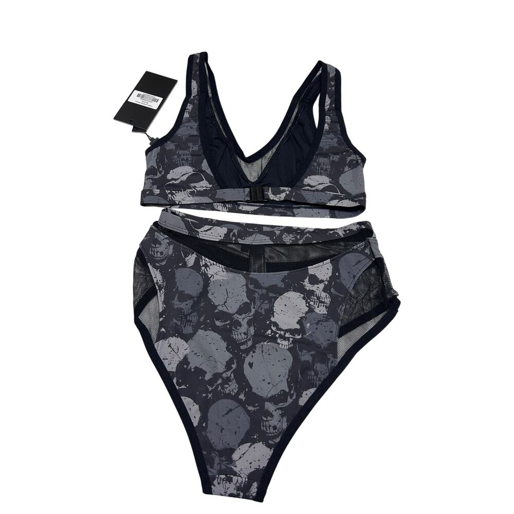 Killstar Tomb Lagoon Bikini Set XS Black Skull Gothic Pinup Vampy Rockabilly Emo - Picture 3 of 11